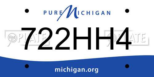 722HH4 Michigan License Plate