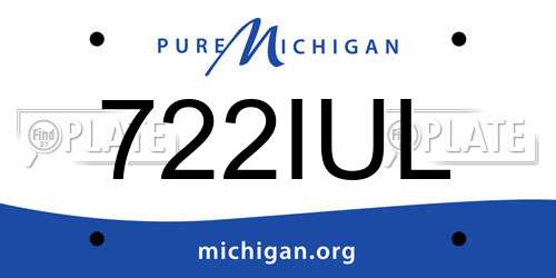722IUL Michigan License Plate