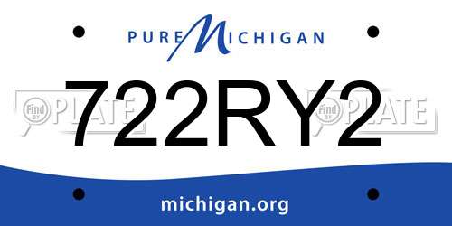 722RY2 Michigan License Plate