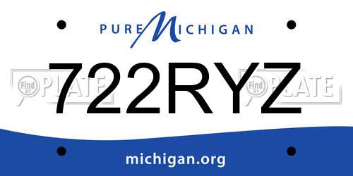 722RYZ Michigan License Plate