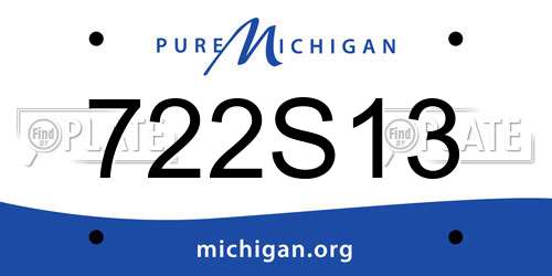 722S13 Michigan License Plate