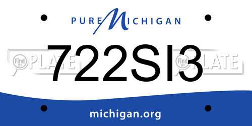 722SI3 Michigan License Plate