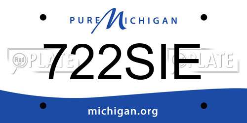 722SIE Michigan License Plate