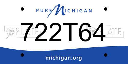 722T64 Michigan License Plate