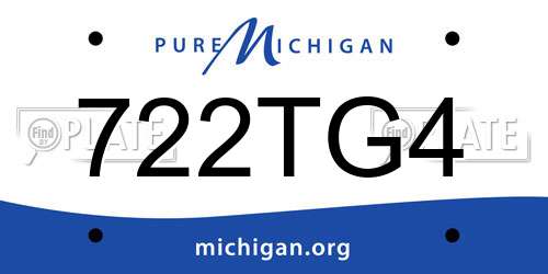722TG4 Michigan License Plate