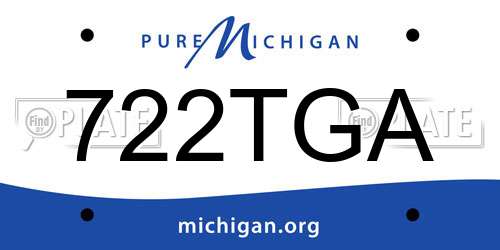 722TGA Michigan License Plate