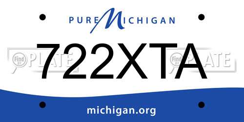 722XTA Michigan License Plate