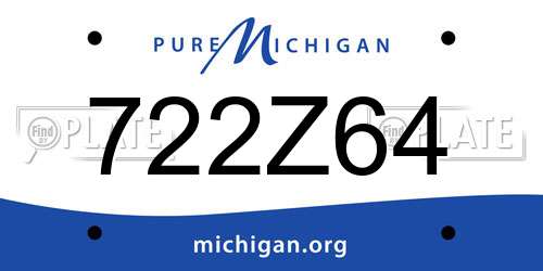 722Z64 Michigan License Plate
