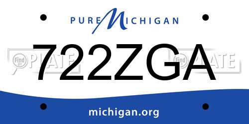 722ZGA Michigan License Plate
