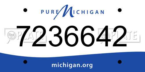 7236642 Michigan License Plate