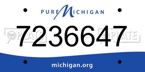 7236647 Michigan License Plate