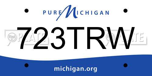 723TRW Michigan License Plate