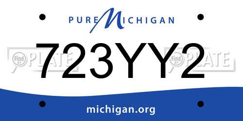 723YY2 Michigan License Plate