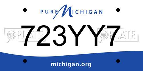 723YY7 Michigan License Plate