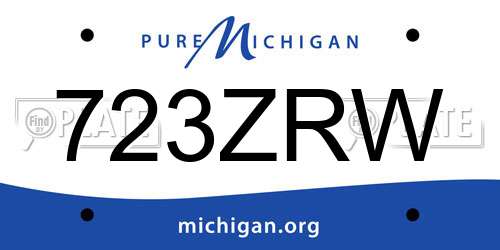 723ZRW Michigan License Plate