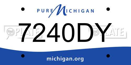 7240DY Michigan License Plate