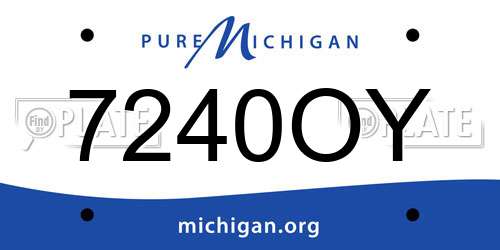 7240OY Michigan License Plate