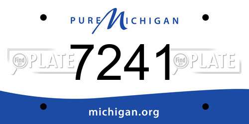 7241 Michigan License Plate