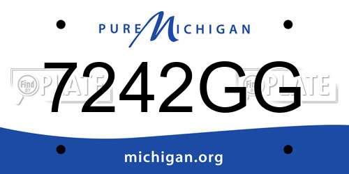 7242GG Michigan License Plate