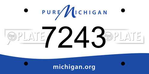 7243 Michigan License Plate