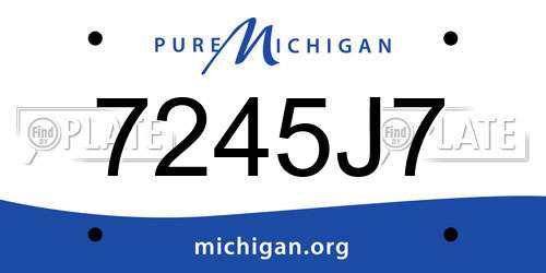 7245J7 Michigan License Plate