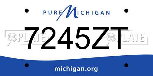 7245ZT Michigan License Plate