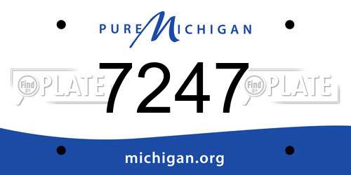 7247 Michigan License Plate