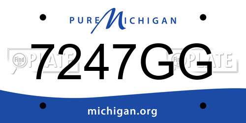7247GG Michigan License Plate