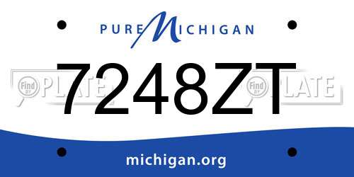 7248ZT Michigan License Plate