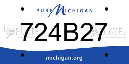 724B27 Michigan License Plate