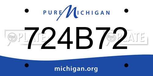724B72 Michigan License Plate