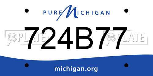 724B77 Michigan License Plate
