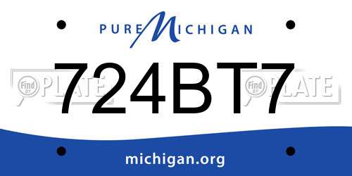 724BT7 Michigan License Plate