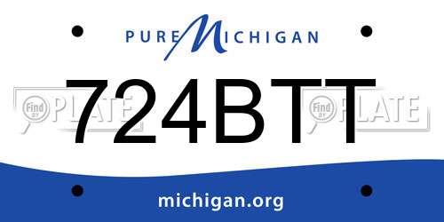 724BTT Michigan License Plate