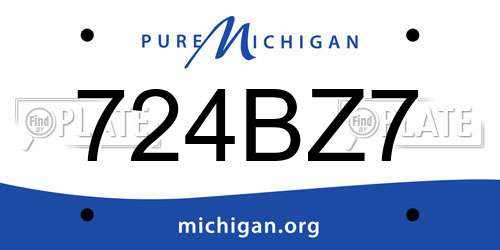 724BZ7 Michigan License Plate