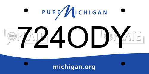 724ODY Michigan License Plate