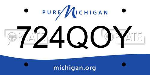 724QOY Michigan License Plate