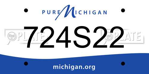 724S22 Michigan License Plate