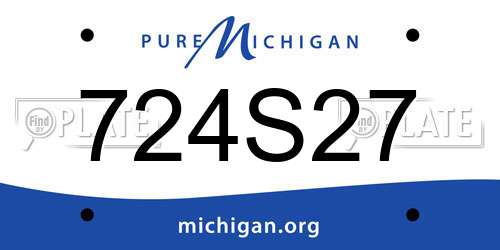 724S27 Michigan License Plate