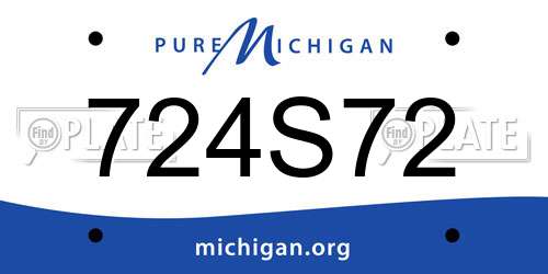 724S72 Michigan License Plate