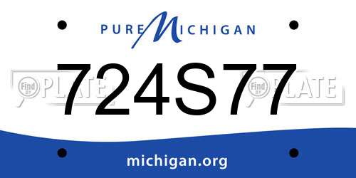 724S77 Michigan License Plate