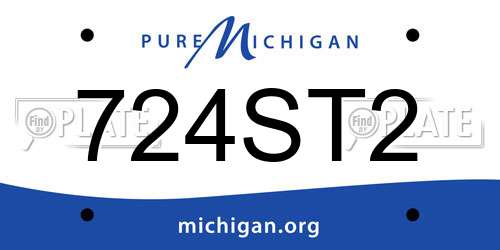 724ST2 Michigan License Plate