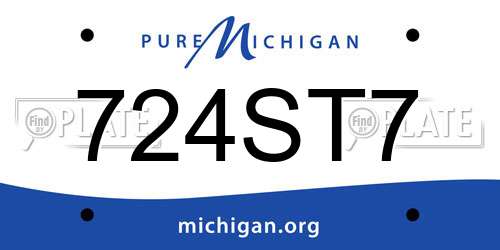724ST7 Michigan License Plate