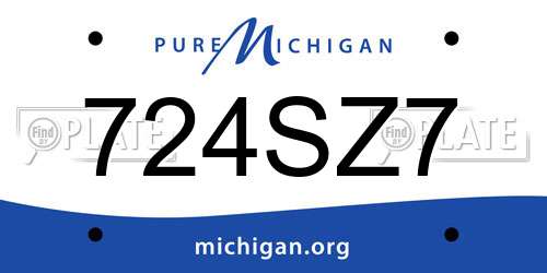 724SZ7 Michigan License Plate