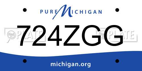 724ZGG Michigan License Plate