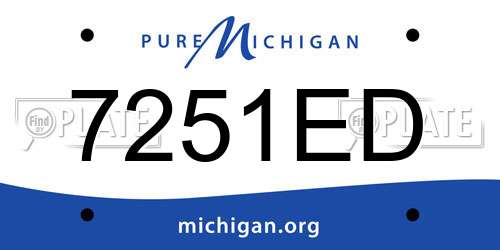 7251ED Michigan License Plate