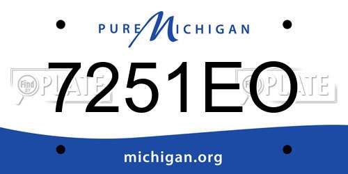 7251EO Michigan License Plate