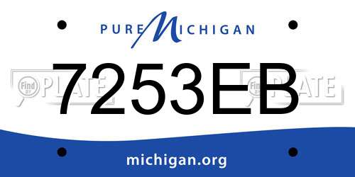 7253EB Michigan License Plate