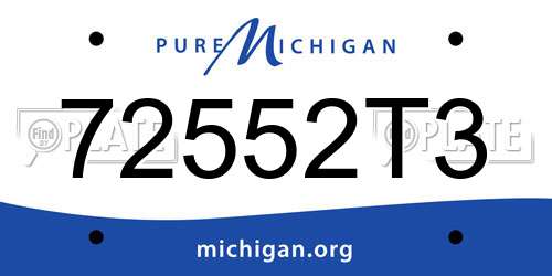 72552T3 Michigan License Plate
