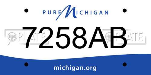 7258AB Michigan License Plate